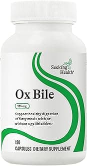 Ox Bile 125 - Digestive Enzyme & Gallbladder Support Supplement - Vegetarian Capsule with Digestive Enzymes - 120 Capsules