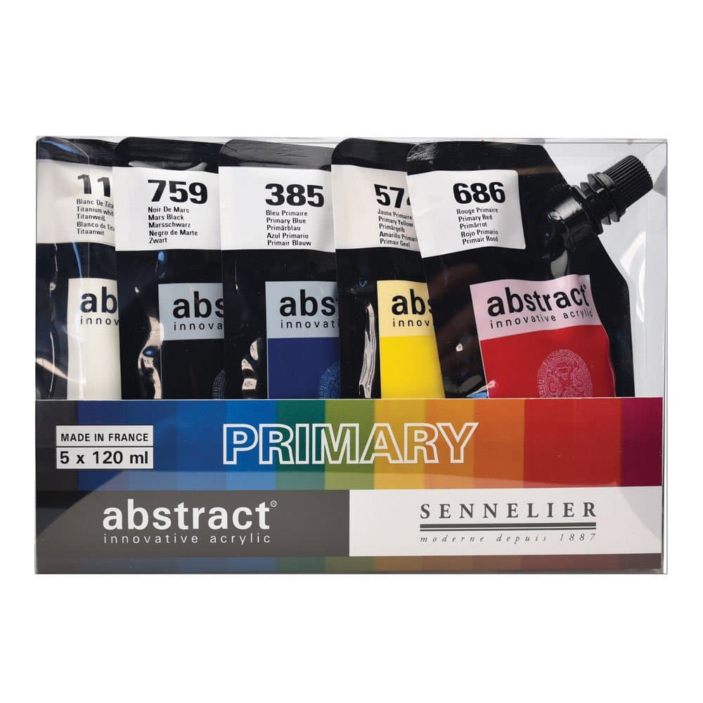 Abstract Paint Set 5P, Primary Colors, 120 ml (Pack of 5)