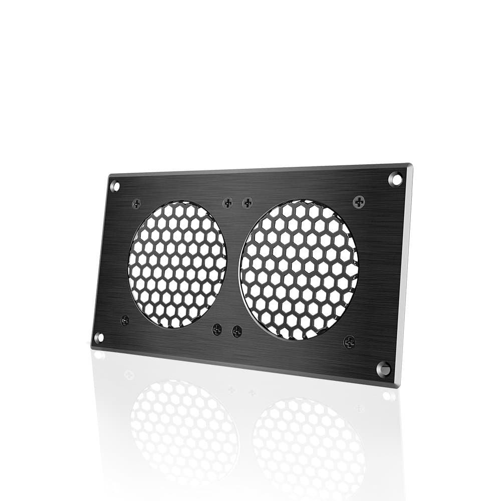 Ventilation Grille 5, for PC Computer AV Electronic Cabinets, Also Includes Hardware to Mount Two 80mm Fans