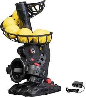 Upgraded Electronic Baseball Pitching Machine, Adjustable Angles, Timer and Speed, AC Adapter or Battery Powered, Comes with 8 Dimpled Balls, for Batting and Fielding Practice of Low Level