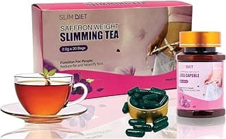 BEAUTY AMBITION Slim Diet Saffron Weight Loss Slimming Tea Bags and Capsules