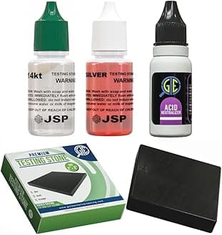 Gemtone Professional 14K Gold and Silver Testing Kit Solutions with Testing Stone and Neutralizer