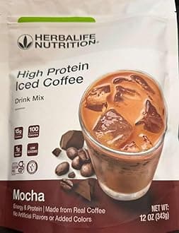 NUTRITION High Protein Iced Coffee Drink Mix: (Mocha 12 oz/343g) Energy and Protein, Made From Real Coffee, Low fat, No Artificial Flavors or Added Colors