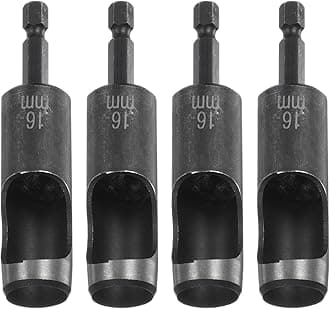 HARFINGTON 4pcs Leather Hole Punch Belt Puncher for Drills, 16mm Dia Hole Punches for Thick Fabrics Leathercraft Working PVC Card Plastic Punching