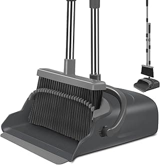 Black and Gray Broom and Dustpan Set