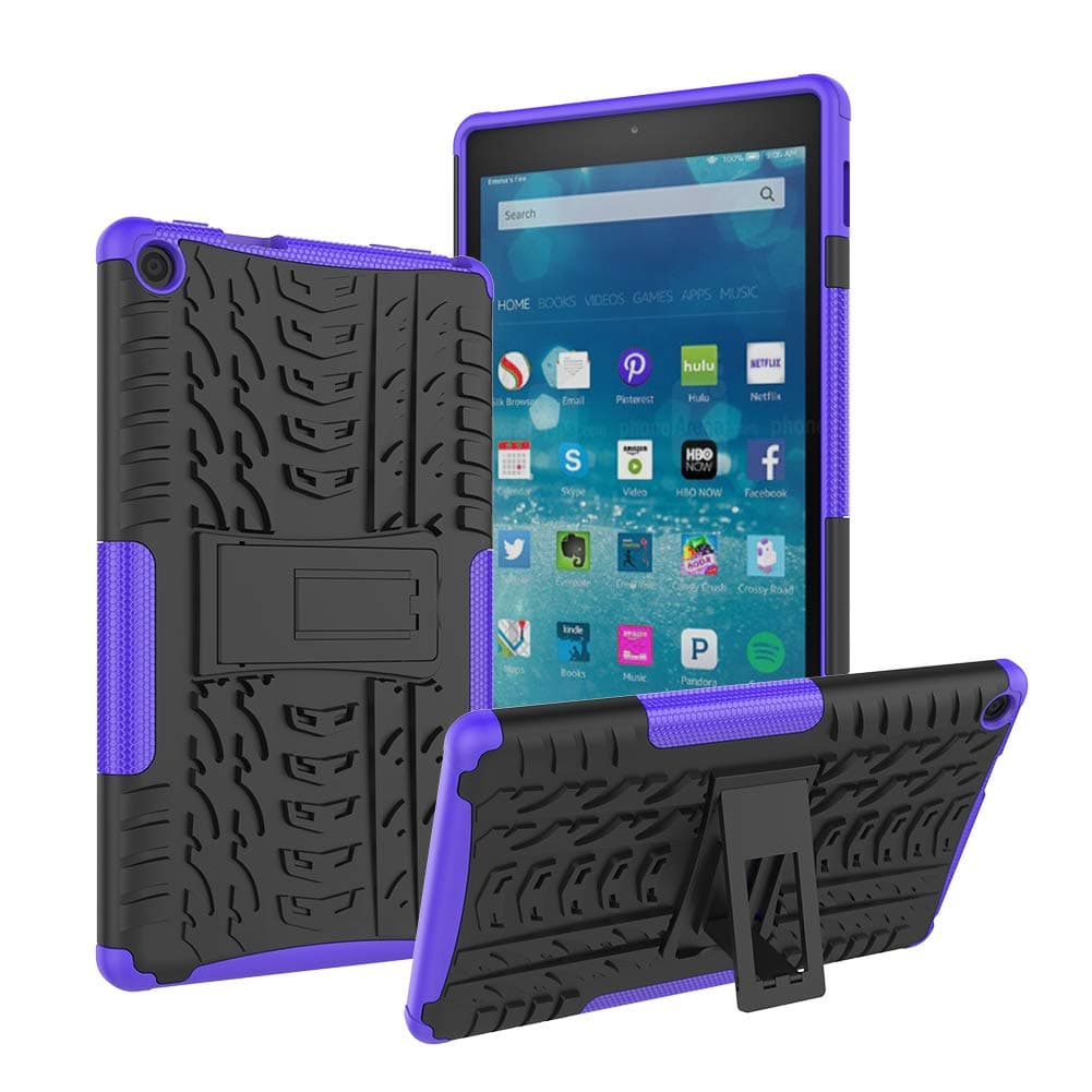 ROISKIN for Amazon Fire HD 8 Tablet Case (7th 8th Generation, 2017 2018 Release), Kickstand Anti-Slip Shockproof Impact Resistance Dual Layer Heavy Duty Protective Case Cover