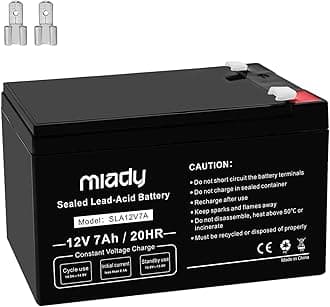 12V 7Ah Rechargeable Sealed Lead Acid Battery (1 Pack)