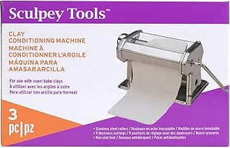 Tools Clay Conditioning Pasta Machine, polymer oven-bake clay tool, 9 thickness settings, includes clamp and hand crank, great for all skill levels and craft projects