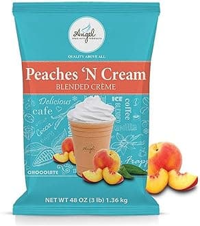 Angel Specialty Products, Blended Smoothie, Frappe Powder Mix, Peaches ‘N Cream [3 LB] [34 Servings]
