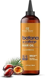 Batana & Caffeine Hair Oil, 198ml, Revitalizing and Strengthening Hair Treatment for Fuller, Healthier Looking Hair, Paraben-Free, Suitable for All Hair Types