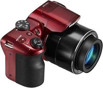 Samsung WB1100F 16.2MP CCD Smart WiFi & NFC Digital Camera with 35x Optical Zoom, 3.0" LCD and 720p HD Video (Red)