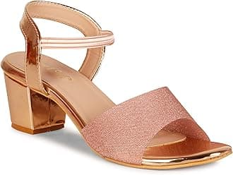 Smart & Sleek Women's Sequins Block Heels Fashion Sandals for Women & Girls latest Collection & Stylish ComfortableAB35.
