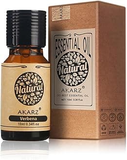 AKARZ Verbena Essential Oil Natural Organic Verbena Oil for Skin Body Hair Care,Diffuser, Candle,Soap,Making, DIY,Massage Aroma 10ml