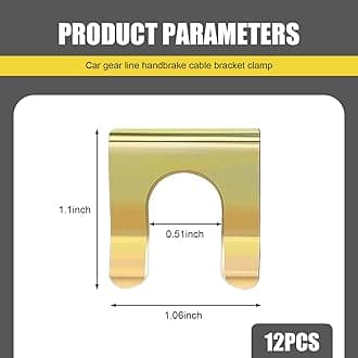 12 PCS Car Gear Shift Cable Handbrake Cable U-clip, 1.06" x 1.1" Metal One-piece Molded Oil Pipe Clip, Multi-purpose Replacement Non-destructive Installation Parts, for Cars (Gold)