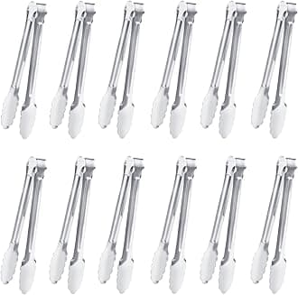 Serving Tongs,Buffet Tongs, Dmoera Stainless Steel Food Tong Serving Tong Small Serving Tongs Stainless Steel Mini Appetizer Tongs, Set of 12