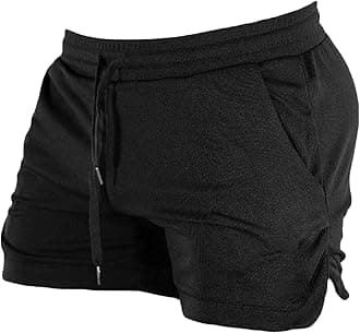 Maiyifu-GJ Men's Casual Bodybuilding Gym Shorts Workout Training Quick Dry Short Pants Lightweight Fitness Exercise Shorts (Black,Large)