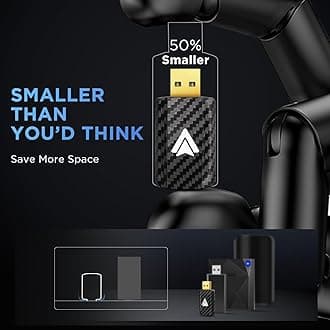 MSXTTLY Android Auto Wireless Adapter for Car Small Dongle, Compatible with AndroidAuto Car Models 2017 Above with Wired, Only for Android Phones Version 11 Above, Carbon Fiber Black