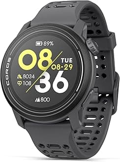 COROS PACE 3 Running GPS Unit, Lightweight and Comfort, 15 Days Battery Life, Dual-Frequency GPS, Heart Rate, Navigation, Sleep Track, Training Plan, Run, Bike, and Ski (Black Silicone)