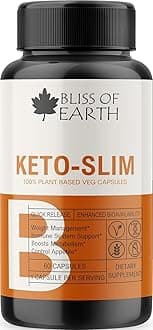 Keto Slim Weight Management Pills, Keto Diet Safe, 100% Natural Fat Burner, Appetite Suppressant, Non-GMO, Gluten Free, 60 Veg Capsules