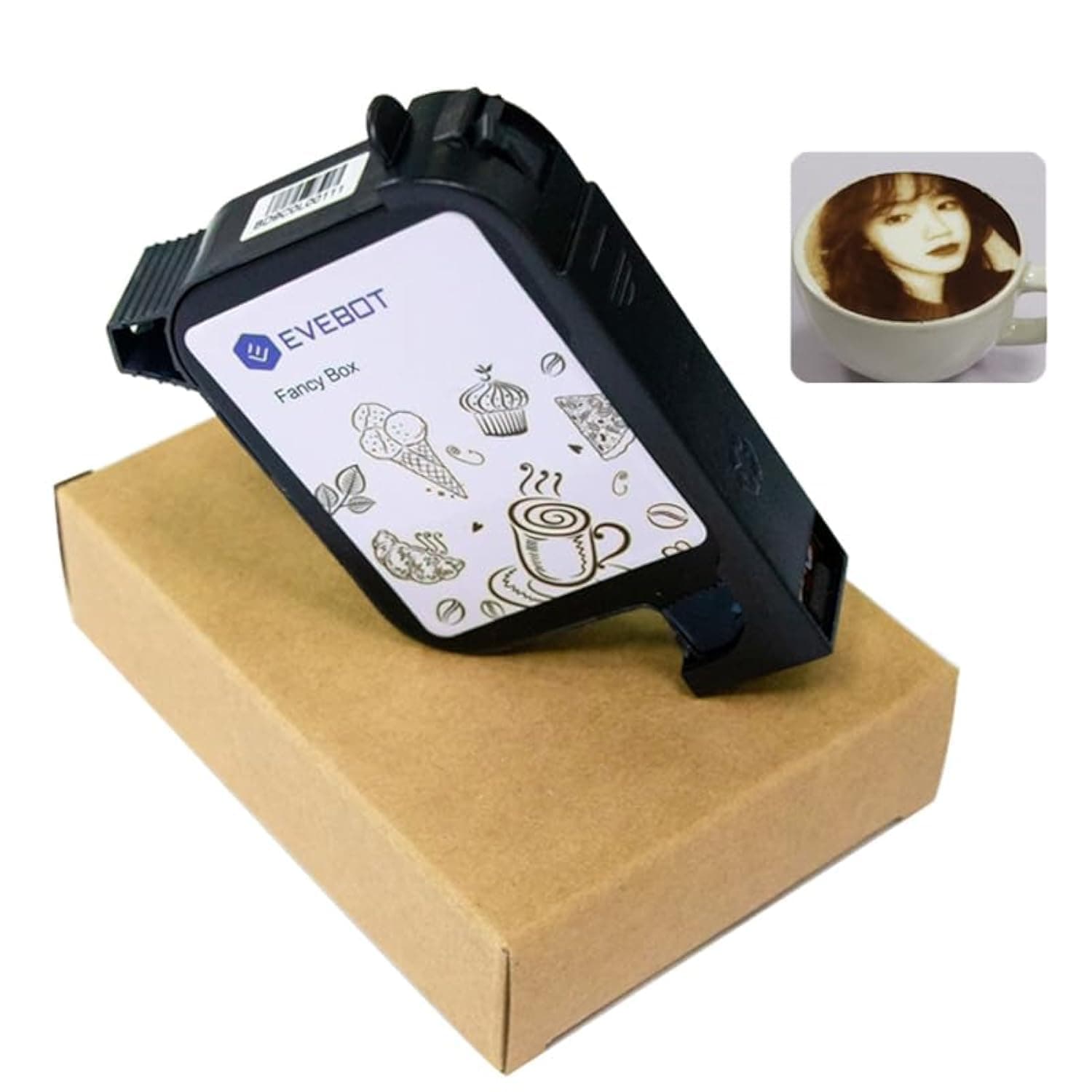 High Speed Coffee Printer Ink Cartridge Replacement for EB-Pro, Printing Exquisite Patterned Coffee Latte Art Fancy Box FB2, Brown FancyBox