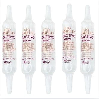 Bio Complex Bio Activo Proactive Hair Ampoules - Intensive Hair Conditioner & Restorer for Shine & Softness - 0.61 fl oz Each - Dominican Leave In Treatment (5-Pack)
