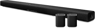 YAMAHA True X 40A Home Theater Bundle - True X BAR 40A Sound Bar with Dolby Atmos, Alexa Built-in + Pair of Speaker 1A Portable, Wireless, Surround Sound Speakers with Bluetooth. Black