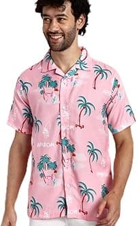 LERIYA FASHION Men's Rayon Shirt - Summer Button Down Shirts | Half Sleeve Printed |Formal |Casual Stylish (Available in Plus Size and Combo Pack of 2)