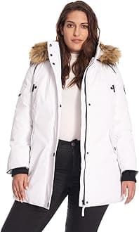 ALPINE NORTH Glacier Women’s Vegan Down Winter Coat with Faux Fur Hood - Parka Jacket for Women