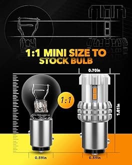 1157 2057 2357 7528 BAY15D LED Bulb Amber Yellow Replacement for Turn Signal Light, Brake Lights, Tail Lights, Blinker Lights, Side Marker Light Extremely Bright
