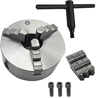 3 Jaw Lathe Chuck Manual Chuck 3" K11-80 Self-centering Lathe Drilling Part 80mm Total 2 Set of Jaws
