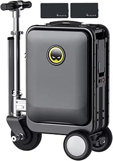 SE3S 20L Smart Rideable Suitcase with 2 Batteries/Transparent Dust Cover, Electric Suitcase Can be Boarded, 73.26WH Removable Battery, Aluminum Alloy Frame, Load 110kg,for Adults Travel ,Black