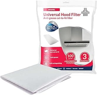 Care+Protect Cooker Hood Filter - Universal - Cut-to-Size - Anti-Grease - Anti-Odour - Self-Extinguishing - Size 47x97 cm - Absorbency 100 g-sq-m
