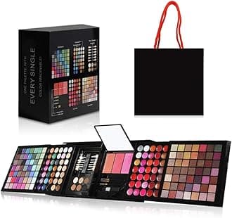 Full 177 Color Eyeshadow Palette Blush Lip Gloss Concealer Kit Beauty Makeup Set,All-in-One Makeup Kit with Mirror, Applicators