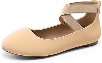 DREAM PAIRS Women's Comfortable Fashion Elastic Ankle Straps Flats Shoes