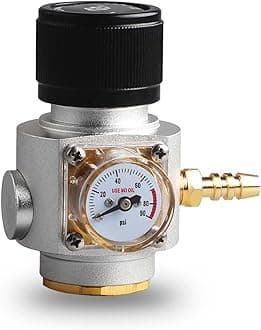 LUCKEG Soda Gas Regulator Mini Keg Charger T21x4 Beer Soda Gas Regulator 0-90PSI for Soda Maker Sparkling Water Beer Soda Bottle Soda Canister