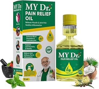 My Dr.® Pain Relief Oil – Ayurvedic Oil for Joint, Knee, Back, Neck, Shoulder, Ankle, Elbow, hip & Muscle Pain | Fast & Long-Lasting Relief from Arthritis, Sciatica, Stiffness & Chronic Pain | Non-Sticky & No Massage Required | Enriched with 9 Herbs | Easy-to-Use Press & Pour Pack | 70ml Pack of 1