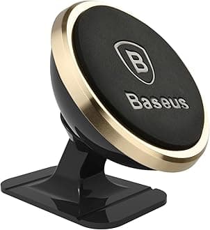 Baseus Magnetic Car Phone Holder 360 Degree Mobile Mount Suction Bracket For iPhone 13 12 11 X 8 7 Samsung 360 Degree Magnet Stand (Gold)