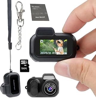 Keychain Camera, World's Smallest 1080P HD Mini Camera, 160° Wide Angle, 2MP Lens, 100 Mins Battery Life, USB Charging, Water Resistant, Black