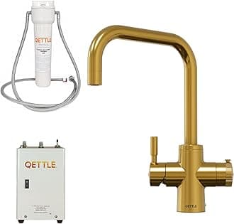 QETTLE Original Square Spout Boiling Water Tap (Gold, 2 Litre Boiler)