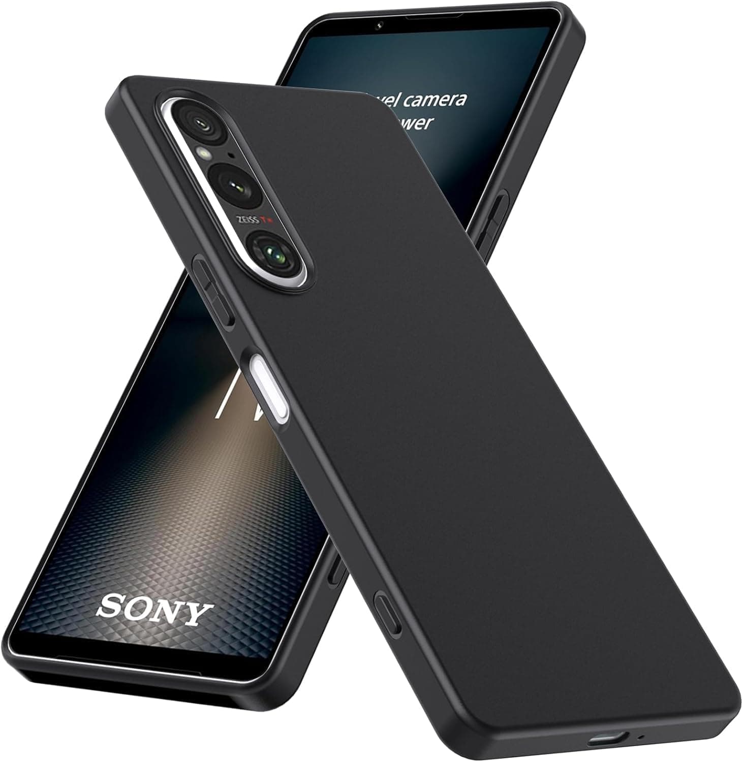 Sony Xperia 1 VI Case, Thin TPU Cover with Camera Protection Anti-Scratch Slim Soft TPU Silicone Matte Shockproof Bumper Phone Case for Sony Xperia 1 VI 5G Black