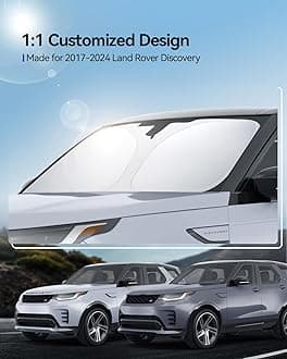 LANTU Windshield Sunshade for 2017-2024 Land Rover Discovery Accessories Foldable Sun Shield Block UV Rays with Dual-Silver Coating& Nano Ice Crystal Cooling Keeps Car Interior Cool& Protected