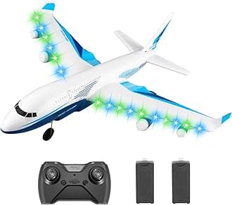 4DRC Remote Control Airplane for Kids Boys Adults, G2 Remote Control Plane Jet for Beginners Adult, Ready to Fly Airplane with One Key Aerobatic LED Light, RC Plane for Kids, 2 Battery