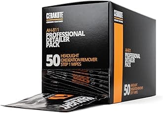 CERAKOTE® Ceramic Headlight Restoration Professional Detailer Pack (50 Step 1 Oxidation Removing Wipes) - Easily Remove Oxidation from Old and Faded Headlights