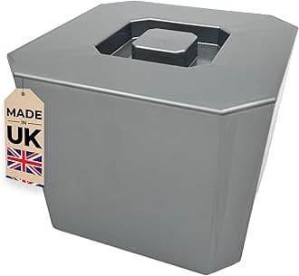 Chabrias Ltd 6L Silver Octagonal Insulated Ice Bucket with Lid & Drainage Liner - UK Made - Double Wall BPA-Free Plastic Ice Bucket for Parties, Bars, BBQs, Home Bar & Garden Drinks Cooler - UK Made