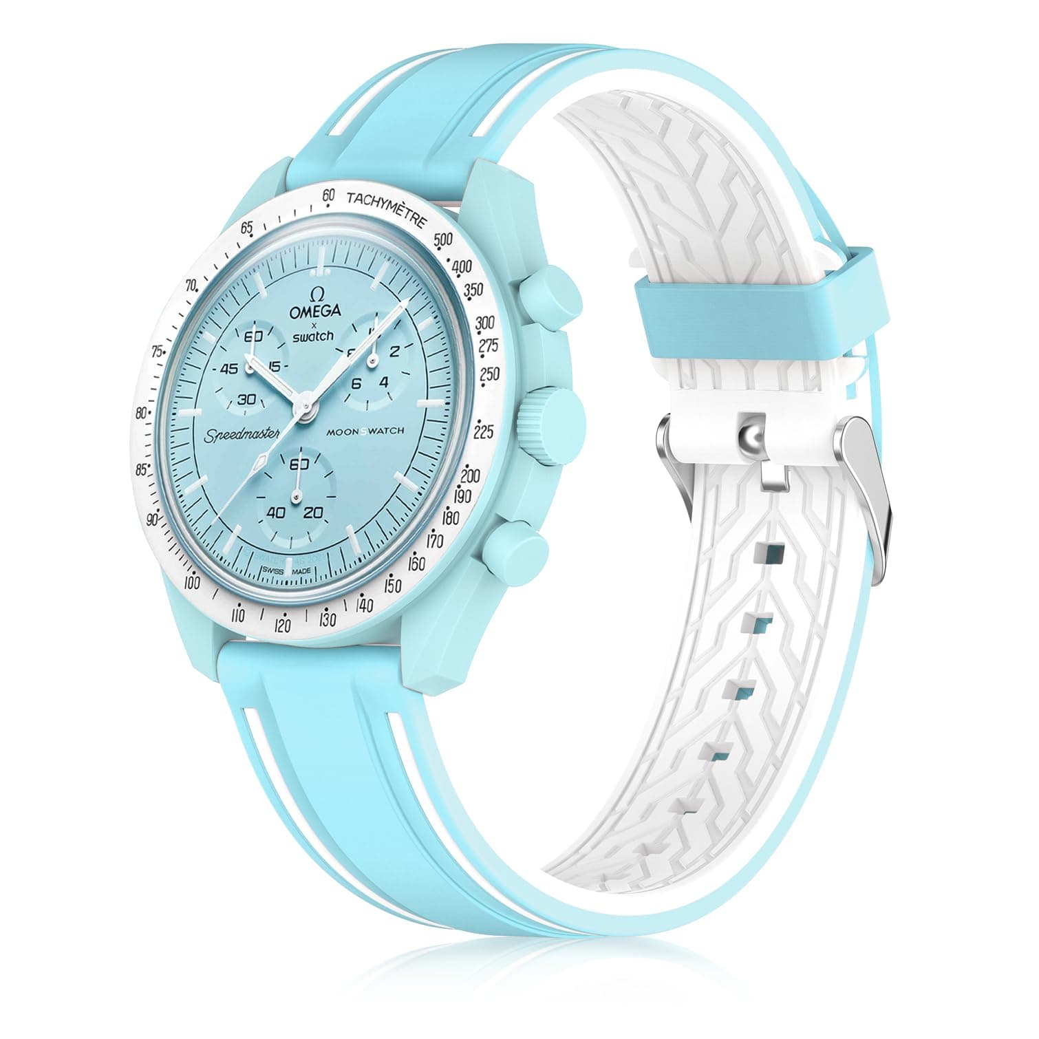 Silicone Band Compatible with Moonswatch,Soft Waterproof Quick Release Rubber 20mm Replacement Watchband for Omega X Swatch Moonswatch Speedmaster/Rolex/SEIKO for Women Men.