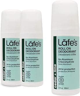 Natural Deodorant | 3 Ounce Roll-On Aluminum Free Natural Deodorant | Cedar & Lime | 3 Pack