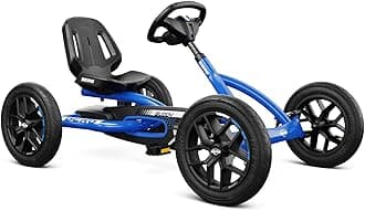 Berg Toys Buddy Blue Pedal Go Kart for Kids– Adjustable Ride On Toy for Ages 4-8 – Go Karts with BFR System and Adults Outdoor Pedal Car for Kids