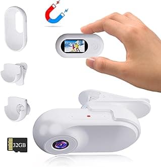 Xilecam Mini Body Camera 1080P with 32GB Card Helmet Camera Body Cameras with Audio and Video Recording Multi-Function Accessory Body Camwhite