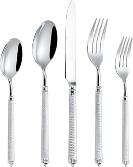 Luxury gold flatware set stainless steel cutlery set for 6 luxury tableware set mirror polished eating utensils sets dishwasher safe gift box packaging (30pcs, gold)