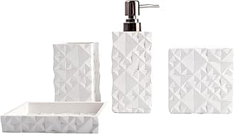 Hymmah Bathroom Accessories Set,Toothbrush Holder,Farmhouse Bathroom Decor,4 Pcs Resin Gift Set Apartment Necessities, Contain Toothbrush Cup,Soap Dispenser,Soap Dish,Tumbler